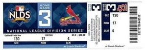 DODGERS @ CARDINALS ~ 2009 NLDS Ticket Game 3 ~ FREE SHIPPING - Picture 1 of 1