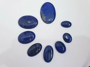 Top Natural Afghanistan's Lapis Lazuli Oval Cabochon Flatback Gemstone - Picture 1 of 11