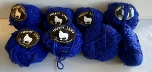 Tahki Tweedy Lamb Yarn 8 Lot 51% Lambs Wool Blue Speckle 1.75oz Ball Skein NOS - Picture 1 of 4