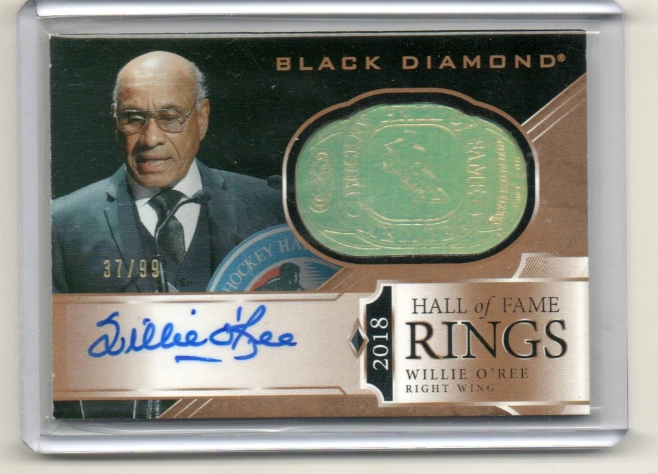WILLIE O'REE auto /99 AUTOGRAPH card HALL OF FAME RINGS BOSTON BRUINS - Image 1 of 1
