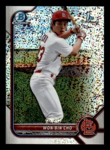 2022 Bowman Chrome Speckle Refractor #BCP154 Won-Bin Cho 1st Bowman RC #1/299 - Picture 1 of 2