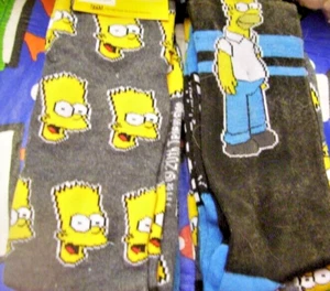 NWT THE SIMPSONS 2 SOCKS BART AND HOMER SOCKS SHOE SIZE 6-12 - Picture 1 of 1