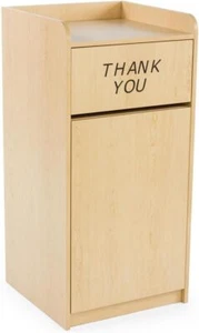 Restaurant Trash Can, Hinged Door, 36 Gallon, Tray Holder,"Thank You" Message - Picture 1 of 5