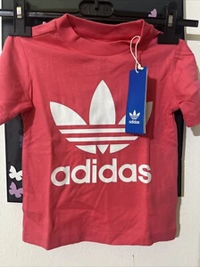 ADIDAS pink jersey girl 18/24 months short sleeve t-shirt - Picture 1 of 4