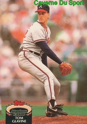 395  TOM GLAVINE  ATLANTA BRAVES TOPPS BASEBALL CARD STADIUM CLUB 1992 - Photo 1/2