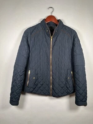 Chaqueta acolchada Love Tree para mujer cremallera completa bolsillos preppy caza ecuestre L Foto 1 de 4