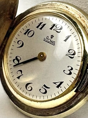 Vintage Stowa 17 Jewel Gold Plated Ladies Pocket Watch Embossed Floral Motif - Image 1 of 4