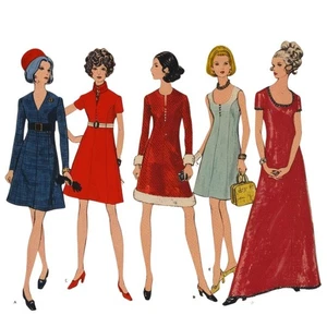 1960s Sewing Pattern, Semi-Fitted Dress - Bust: 38” (96cm) - Picture 1 of 2