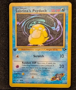 Sabrina's Psyduck 99/132 - Gym Challenge Regular 1st Edition MP Pokemon TCG - Picture 1 of 2
