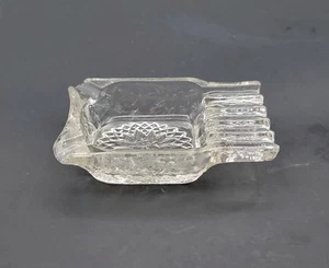 Indiana Glass Pineapple and Floral Etched Clear Crystal Vintage Ashtray 7 Slots - Picture 1 of 13