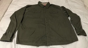 Wrangler Green Cotton Twill Long Sleeve Pockets Mens Shirt XL - Picture 1 of 11