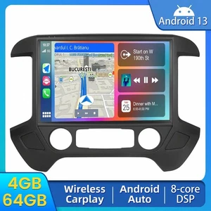 Android 13 Carplay Car Stereo GPS SAT NAV For Chevrolet Silverado GMC Sierra 2014-19 - Picture 1 of 19