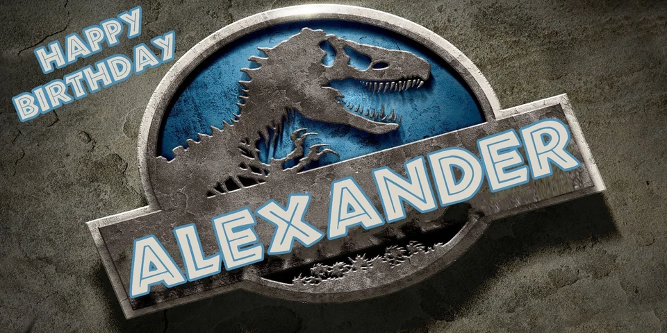 生日横幅个性化 6 英尺 x 3 英尺侏罗纪公园侏罗纪世界恐龙 — 第 1/1 张图片