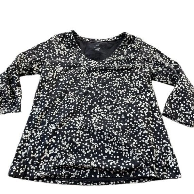 Camiseta J. Jill para mujer costura delantera manga 3/4 lunares cuello en V talla pequeña Foto 1 de 4