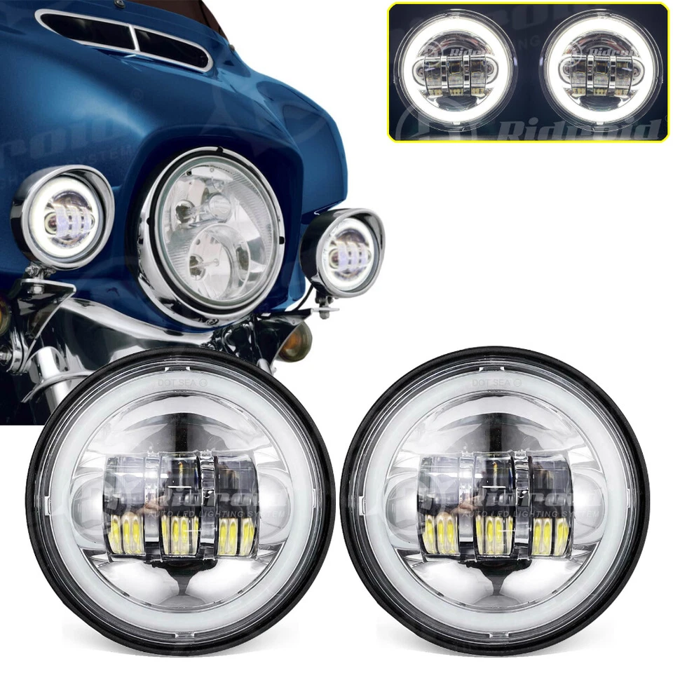 Luces antiniebla foco auxiliar LED de 4-1/2" foco antiniebla de 4,5" para motocicleta Harley Foto 1 de 4