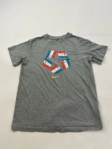 Nike Shirt Youth Boys Large Gray USA Casual Shirt Sleeve Crew Neck - Picture 1 of 6