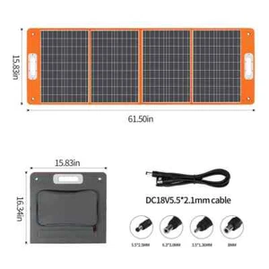 100W Portable Solar Panel Foldable for Power Station Outdoor Camping RV Phone - Picture 1 of 11