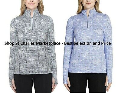 Kirkland Signature Ladies' 4-Way Stretch Fabric 1/4 Zip Pullover, Gray Or Blue • 7.95€