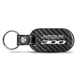 Chrysler 300 100% Real Black Carbon Fiber Tag Style Key Chain