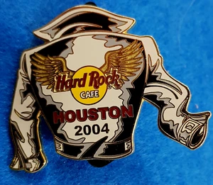 CHAQUETA DE CUERO PARA MOTOCICLISTA HOUSTON TEXAS ALAS DE ÁGUILA 2004 Hard Rock Café - Imagen 1 de 1