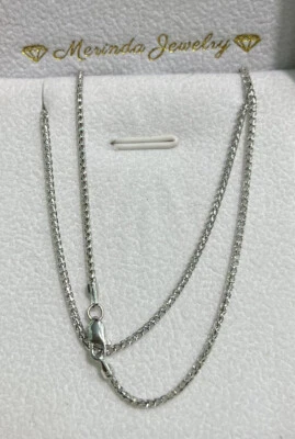 18k Solid White Gold Franco Chain Necklace. 18 Inches. 4.38 Grams - Image 1 of 4