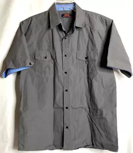 World Famous Teddy Scares Gray Short Sleeve Cotton Button Shirt Men's Size 3XL - Picture 1 of 3
