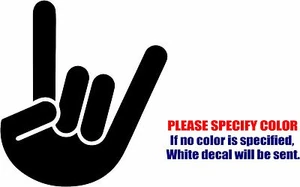 Teufel Hörner Wippe Hand Symbol Vinyl Aufkleber Sticker Auto Fenster Stoßstange Laptop 6" - Bild 1 von 3