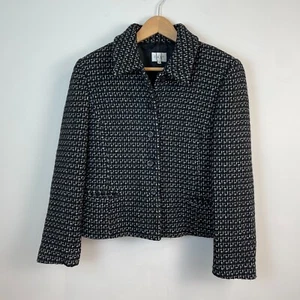 East Jacket Womens Size UK 14 Black Wool Blend Buttons Collared - Imagen 1 de 7