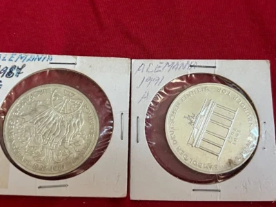 Tratado de Roma 1987 1991 Brandeburgo ALEMANIA Lote 2 monedas de plata 10 marcos D2-10 Foto 1 de 4