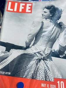 LIFE ~ may 8,1939~ STYLISH COTTON - cover--no label ! Bagged Mint ! - Picture 1 of 1