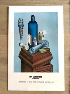 Rare Roy Carruthers Lithograph Vintage Poster – “Still Life with Safety Razor”  - Picture 1 of 2