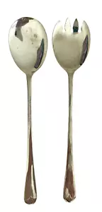Servizio Cucchiaio Forchetta Set Argento Placcato Manico Lungo Sheffield England Lungo 9,5" - Foto 1 di 4