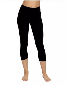 Hanes Capri donna cotone elasticizzato, nero piccolo sportivo e comfort nuovo con etichette - Foto 1 di 4