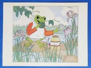 Postal Rana Comiendo Encurtidos de Tomate Antropomórfico 6.5"x4.75" Ruth C Eger - Imagen 1 de 2