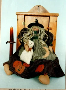 Chelsea Country Witch Doll Sewing Pattern Soft Sculpture Folksy Pumpkin Hallow - Picture 1 of 3