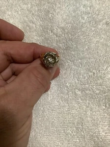 VINTAGE 14K GOLD NATURAL DIAMOND ROSE RING 8.23G 7" - Picture 1 of 14