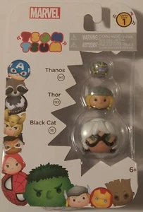 NUEVO, PACK DE 3 DISNEY TSUM TSUM MARVEL, SERIE 1, THANOS, THOR, GATO NEGRO - Imagen 1 de 1