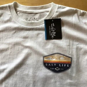 NWT Salt Life T Shirt Mens Small Short Sleeve Graphic The Flash White - Picture 1 of 8