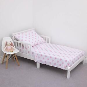 NoJo Pink and White Hearts 3 Piece Toddler Sheet Set