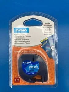 DYMO LetraTag ruban 12mm Plastique BLEU S0721650 ETIQUETTE EN Plastique - Photo 1/1