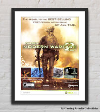 Affiche publicitaire promotionnelle brillante Call of Duty Modern Warfare 2 Xbox 360 non encadrée G4767