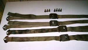 Original 66 67 1966 1967 Nova Chevy II Lap Seat Belts 4 door plus bolts Tan/Fawn - Picture 1 of 11