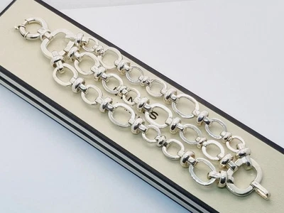 Links of London BRIT LINES bracelet, three rows, sterling silver, superb NEW - Image 1 of 4