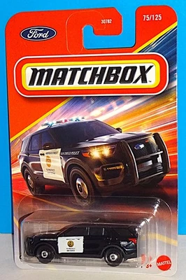 Matchbox 2025 MBX Rescue #75 '23 Ford Interceptor Utility Black San Diego Police - Image 1 of 2