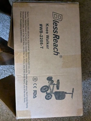 BlessReach Steerable Knee Walker with Bag - Image 1 of 4