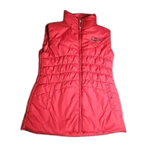 `Arkansas Razorbacks Women's Small Red Puffer Vest Colosseum NCAA Official - Picture 1 of 7
