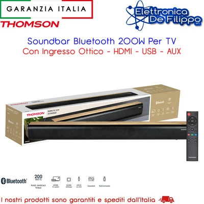 Soundbar Bluetooth 200W Per TV Con Ingresso Ottico - HDMI - USB - AUX - Immagine 1 di 4