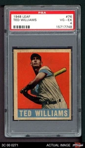 1948 Leaf #76 Ted Williams Red Sox HOF PSA 4 - VG/EX - Picture 1 of 2