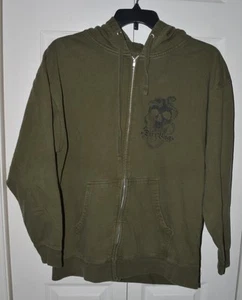 Sudadera con capucha y cremallera de manga larga Dirtbag Clothing Company verde para hombre - XL - Imagen 1 de 5