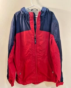 LL Bean Kids Hooded Windbreaker Rain Jacket Size Large 14-16 Nylon, Lined - Picture 1 of 3